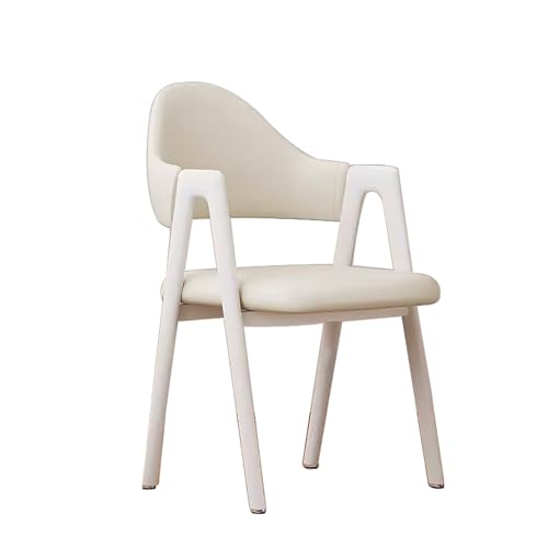ZXTRYBHD Esszimmerstuhl mit Stahlbeinen, Gepolsterte Küchenstuhl mit Rückenlehne und Armlehnen, Stuhl Esszimmer für Küche, Esszimmer, Wohnzimmer (Color : White) von ZXTRYBHD