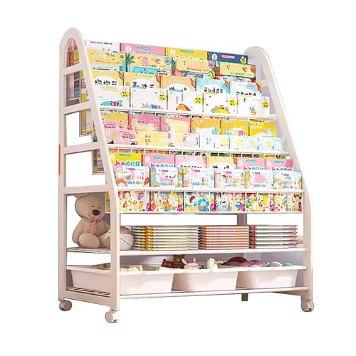 ZXTRYBHD Großes Bücherregal mit 2-3 Aufbewahrungsboxen, Spielzeug-Lagerregal, Kinderregal im Wohnzimmer, für Spielzimmer, Schlafzimmer, Arbeitszimmer (Size : 35.4in/90cm) von ZXTRYBHD