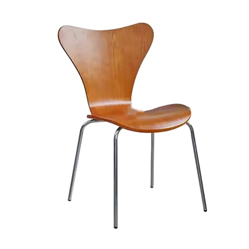 ZXTRYBHD Moderne Mid-Century-Esszimmerstühle Aus Holz, Esszimmerstuhl, Zeitgenössische, Stapelbare, Armlose Küchenstuhl Aus Bugholz Mit Stahlbeinen (Color : Walnut Color) von ZXTRYBHD