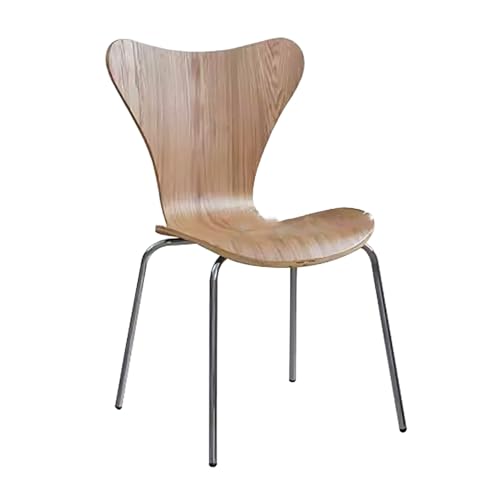 ZXTRYBHD Moderne Mid-Century-Esszimmerstühle Aus Holz, Esszimmerstuhl, Zeitgenössische, Stapelbare, Armlose Küchenstuhl Aus Bugholz Mit Stahlbeinen (Color : Wood Color) von ZXTRYBHD