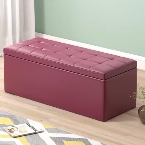 ZXTRYBHD Sitztruhe mit Stauraum für Schlafzimmer, Sitzbank Flur, Storage Bench am Bettende, Flip-Top-Design, Hochrückfedernder Schwamm, rutschfeste Gummifüße (Color : Purple, Size : 15.7in/40cm) von ZXTRYBHD
