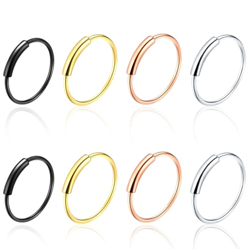 ZXUPOI 8 pcs Nasenpiercing Edelstahl Septum Nasenring Scharnier Piercing Mehrzweck Piercing Schmuck von ZXUPOI