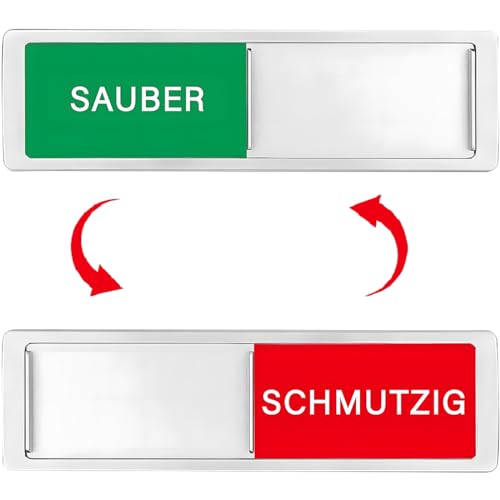 ZXUPOI Spülmaschinenmagnet Clean Dirty [Wählen Sie Ihre Sprache] - Leicht zu lesen und zu platzieren. Schieberegler - Küchenzubehör - Magnetschild für die Spülmaschine - Kitchen Gadgets DE von ZXUPOI