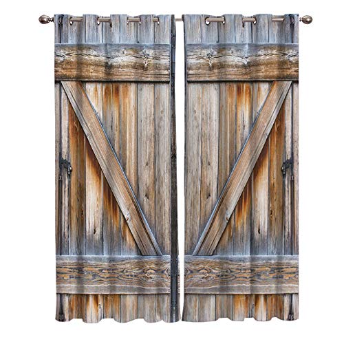 ZXYLSL Blickdichte Gardinen Verdunkelungsvorhang - Holztür Holzoptik - Lichtundurchlässige Vorhang mit Ösen 3D gedruckt Polyester Vorhänge für Schlafzimmer Geräuschreduzierung 110 x 215cm x2 ZXYLSL Blickdichte Gardinen Verdunkelungsvorhang - Holztür Holzoptik - Lichtundurchlässige Vorhang mit Ösen 3D gedruckt Polyester Vorhänge für Schlafzimmer Geräuschreduzierung 110 x 215cm x2 von ZXYLSL