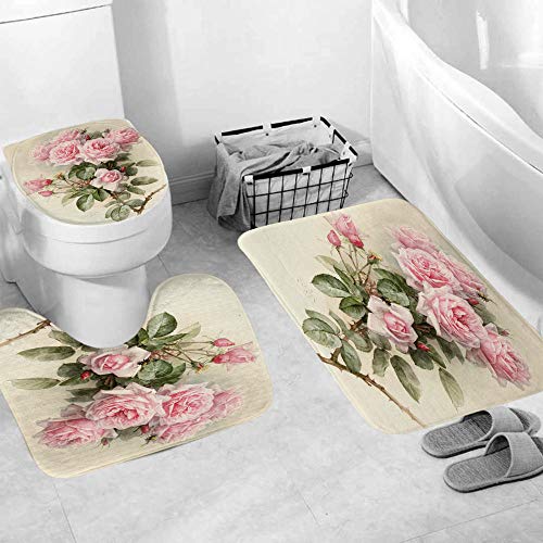 ZXYLSL Mode Badgarnitur Badematten Set 3 teilig Badvorleger Badteppich WC Vorleger Badematte Duschvorleger - Pinke Rose ZXYLSL Mode Badgarnitur Badematten Set 3 teilig Badvorleger Badteppich WC Vorleger Badematte Duschvorleger - Pinke Rose von ZXYLSL