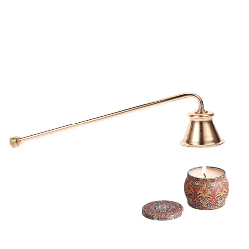 ZXYZLJJD Kerze Snuffer, Kerze Löscher Wick Snuffer Zubehör mit langem Griff Edelstahl Kerze Snuffer für die meisten Kerzen (Golden) von ZXYZLJJD
