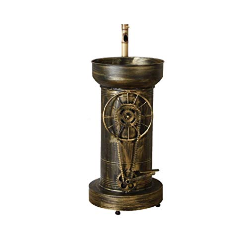 ZYACHI Waschbecken Mit Wasserhahn, Retro Industriestil Metall Kreatives Rad Ausrüstung Eiserne Kunst Standwaschbecken (Color : Bronze) von ZYACHI