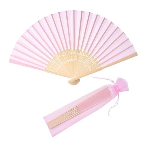 FäCher 20/80 Pcs Hochzeit Handgemachte Seide Fan Hochzeit Und Party Mit Tasche FüR Geburtstagsgeschenke(Color05,40 Pcs) von ZYAGH