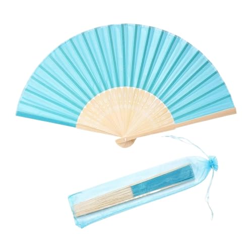 FäCher 20/80 Pcs Hochzeit Handgemachte Seide Fan Hochzeit Und Party Mit Tasche FüR Geburtstagsgeschenke(Color07,20 Pcs) von ZYAGH