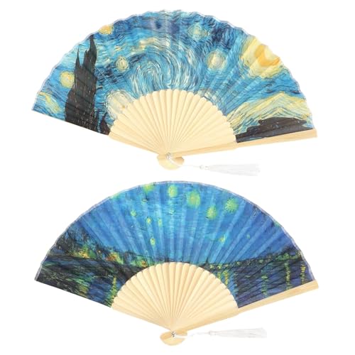 FäCher 2Pcs Starry Night Folding Fan Handheld Fans Handarbeit Party Tanzen Dekoration FüR Geburtstagsgeschenke FäCher 2Pcs Starry Night Folding Fan Handheld Fans Handarbeit Party Tanzen Dekoration FüR Geburtstagsgeschenke von ZYAGH