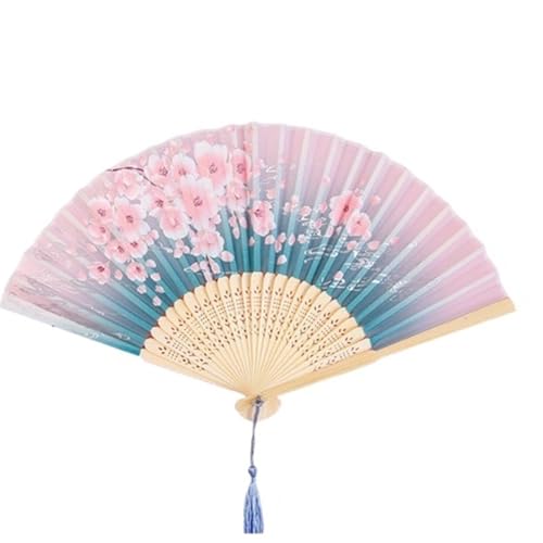 FäCher Faltender Handfächer Hochzeiten Traditionelle Kunsthandwerksraum Tanzrequisiten Holzfächer Wohndekorationen FüR Geburtstagsgeschenke(Style08) von ZYAGH