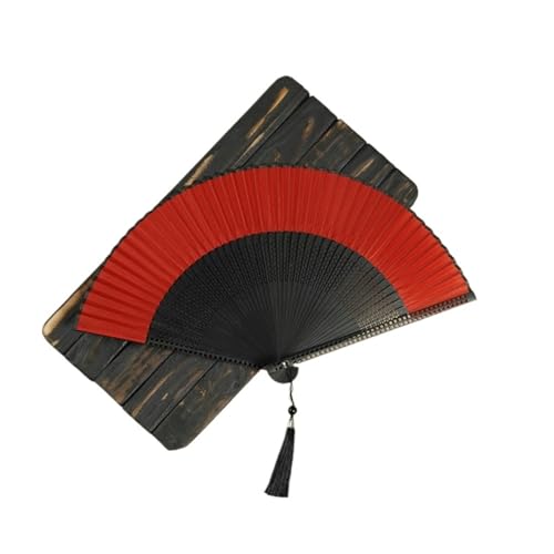 FäCher Geschnitzter Faltfächer for Hochzeiten, Partys, Tanzen, Hand-Requisiten, Kunsthandwerk, aus Holz, Vintage, hohl, Antiker Fächer FüR Geburtstagsgeschenke(Red) von ZYAGH