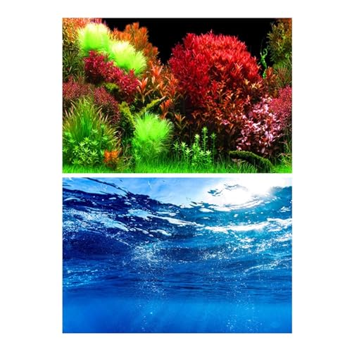 ZYAGH Aquarium Hintergrund Aquarium Dekoration Hintergrund Malerei Fisch Tank Landschaft Ozean Marine Pflanzen Fur Aquarium(Color2,50x80cm) von ZYAGH