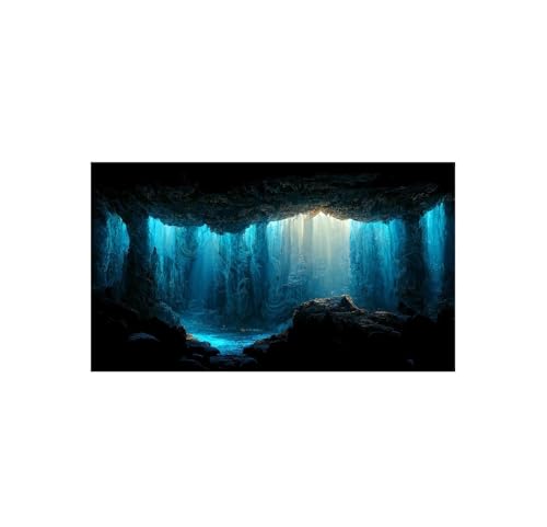 ZYAGH Aquarium Hintergrund Aquarium-Hintergrundaufkleber, Unterwasserhöhlen-Steintapete, Aquarium-Hintergrunddekorationen, PVC-Landschaftsplakat Fur Aquarium(40x60cm) von ZYAGH