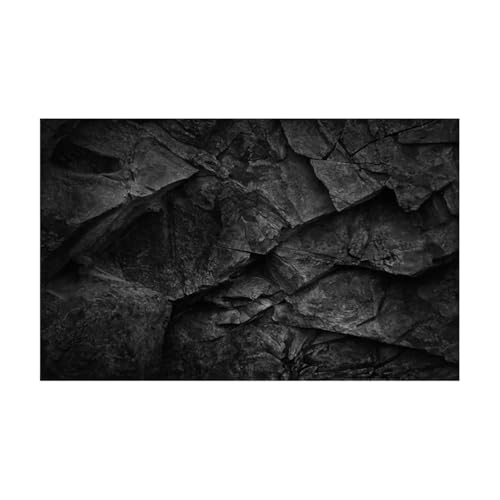ZYAGH Aquarium Hintergrund Aquarium-Hintergrundaufkleber, schwarzer Stein, Fischtank-Dekoration, Selbstklebende Tapete, 3D-Hintergrund Fur Aquarium(30x61cm) von ZYAGH