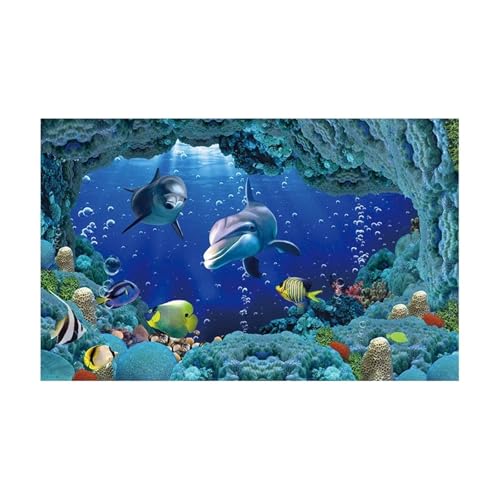 ZYAGH Aquarium Hintergrund Fisch Tank Hintergrund Aufkleber Unterwasser Landschaft Tapete Aquarium Dekorationen PVC Fur Aquarium(BLUE5,50x80cm) von ZYAGH