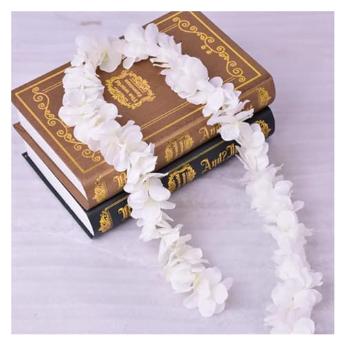ZYAGH KüNstliche Blumenreben 100CM künstliche Kirschblütenrebe Seidenblumen Hochzeit Deckendekoration Fake Girlande Bogen Efeu DIY Party Dekor Fur Deko(White) von ZYAGH