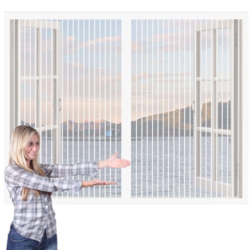 Fliegengitter Fenster 125 x 207 cm Insektenschutz Polyester Atmungsaktiver Masche Ohne Bohren Einfach zu Montieren für Terrasse Schlafzimmer Usw., Weiß Fliegengitter Fenster 125 x 207 cm Insektenschutz Polyester Atmungsaktiver Masche Ohne Bohren Einfach zu Montieren für Terrasse Schlafzimmer Usw., Weiß von ZYANBIN