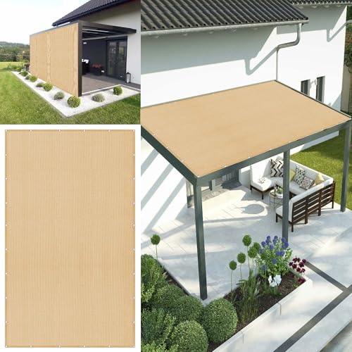Sonnensegel Balkon 220 x 600 cm Rechteckig Atmungsaktiv 98% UV Schutz Schattensegel Schattentuch mit Ösen Ohne Bohren mit Seil für Balkon Garten Terrasse, Sandgelb Sonnensegel Balkon 220 x 600 cm Rechteckig Atmungsaktiv 98% UV Schutz Schattensegel Schattentuch mit Ösen Ohne Bohren mit Seil für Balkon Garten Terrasse, Sandgelb von ZYANBIN