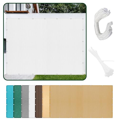 Sonnensegel Balkon 315 x 450 cm Rechteckig Atmungsaktiv 98% UV Schutz Schattiernetz inkl Befestigungsseile für Garten Terrasse Camping Outdoor, Weiß Sonnensegel Balkon 315 x 450 cm Rechteckig Atmungsaktiv 98% UV Schutz Schattiernetz inkl Befestigungsseile für Garten Terrasse Camping Outdoor, Weiß von ZYANBIN