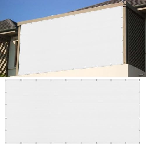Sonnensegel Balkon 410 x 610 cm Rechteckig Atmungsaktiv 98% UV Schutz Schattiernetz inkl Befestigungsseile für Garten Terrasse Camping Outdoor, Weiß Sonnensegel Balkon 410 x 610 cm Rechteckig Atmungsaktiv 98% UV Schutz Schattiernetz inkl Befestigungsseile für Garten Terrasse Camping Outdoor, Weiß von ZYANBIN