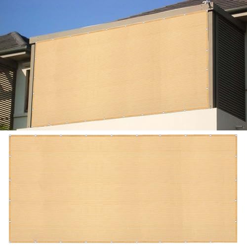 Sonnensegel Balkon 420 x 430 cm Rechteckig Atmungsaktiv 98% UV Schutz Schattiernetz inkl Befestigungsseile für Garten Terrasse Camping Outdoor, Creme Farben Sonnensegel Balkon 420 x 430 cm Rechteckig Atmungsaktiv 98% UV Schutz Schattiernetz inkl Befestigungsseile für Garten Terrasse Camping Outdoor, Creme Farben von ZYANBIN
