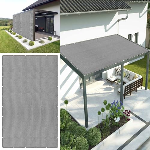Sonnensegel Balkon 520 x 580 cm Rechteckig Atmungsaktiv 98% UV Schutz Schattensegel Schattentuch mit Ösen Ohne Bohren mit Seil für Balkon Garten Terrasse, Hellgrau Sonnensegel Balkon 520 x 580 cm Rechteckig Atmungsaktiv 98% UV Schutz Schattensegel Schattentuch mit Ösen Ohne Bohren mit Seil für Balkon Garten Terrasse, Hellgrau von ZYANBIN