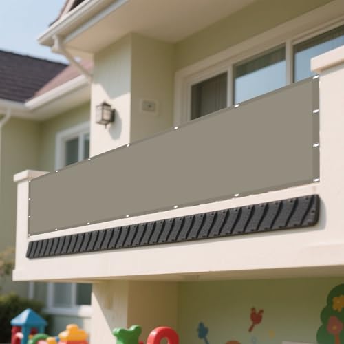 Sonnensegel Rechteckig Wasserdicht 10 x 10 m Rechteckig Wasserdicht Sonnenschutz Windschutz Segeltuch mit Spannseilen mit Ösen für Balkon Terrasse Garten Outdoor, Khaki von ZYANBIN