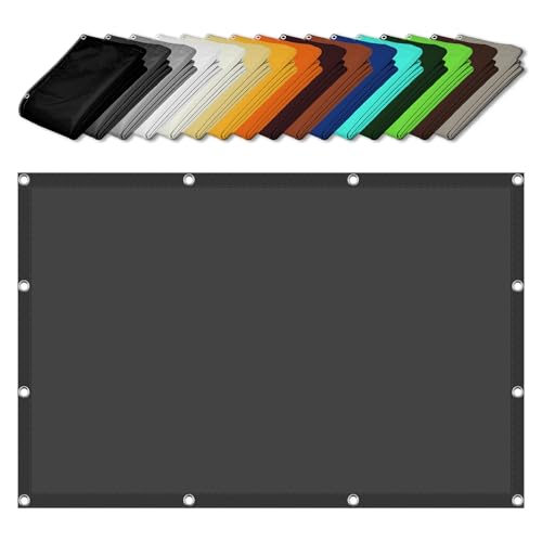 Sun Segel Sonnensegel 3.4 x 5 m Wasserabweisend Imprägniert 98% Uv-Block Markisenstoffe Meterware Schattentuch Vielen Größen mit Spannseilen für Garten Balkon, Dunkelgrau von ZYANBIN