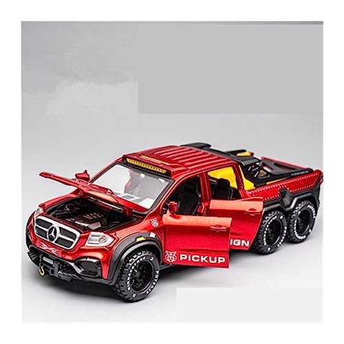 FÜR:Mercedes-Benz X-Klasse 6 * 6 Reifen Legierung Pickup 1:28 Modell Druckguss Metall Geländewagen(C) von ZYAURA