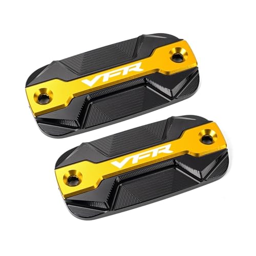 ZYAURA F for VFR 800 1200x VFR800 VFR800X VFR800F VFR1200x Motorrad CNC Vordere Kupplung Bremsflüssigkeitsbehälter Abdeckkappen Y (Color : Gold 1 Pair) von ZYAURA