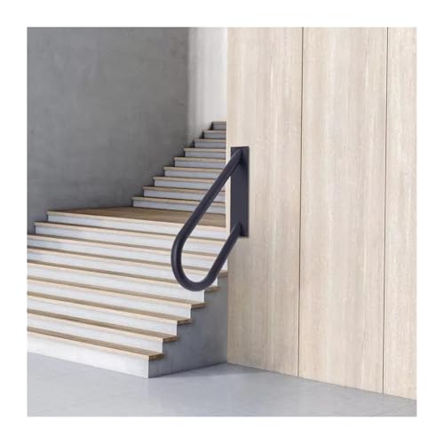 U-FöRmiger Treppenhandlauf 1 Stück Wandhalterung Handläufe U-förmiger Handlauf Garagengeländer Schwarz Fertig for Treppen Außen-/Innenstufen FüR Villen von ZYAYNG