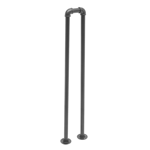 U-FöRmiger Treppenhandlauf 2 Stück schwarzer U-förmiger Treppenhandlauf, Industrielles Schmiedeeisengeländer, rutschfester Sicherheitshandlauf for Garten, Loft, Korridor FüR Villen von ZYAYNG