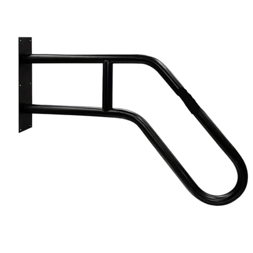 U-FöRmiger Treppenhandlauf 2pc Mattschwarzer U-förmiger Metallhandlauf for Außentreppen, an der Wand montierter Sicherheitstreppen-Haltegriff FüR Villen von ZYAYNG