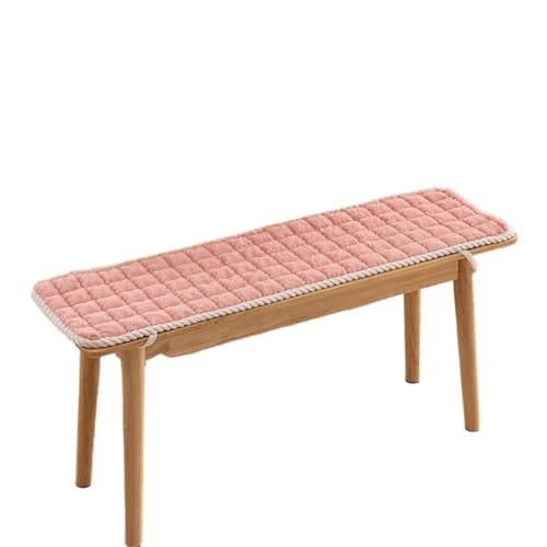 ZYAYNG Sitzbank-Kissen Winter Verdicken Plüsch Lange Bank Kissen Weiche Stuhl Matte Sitz Pad Rechteck Bank Kissen Abdeckung Holz Sofa Karte Sitzkissen Gartenmöbel(Pink,35x150cm) von ZYAYNG