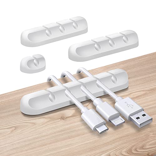 ZYB Kabelhalter Selbstklebend, 4 Stück Kabelclips für Schreibtisch Kabelmanagement, Kabelklemmen - Kabel Organizer - Kabel Halterungen - USB Ladekabelhalterungen, weiß von ZYB