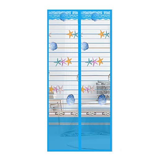 Fliegen Magnetische Fliegengitter tür Mit Full frame Magics band Moskito vorhang vor der tür mesh, Harte langlebig, Spaziergang durch leicht,Hält bugs-Blau 100x220cm(39x87in) von ZYBCQL