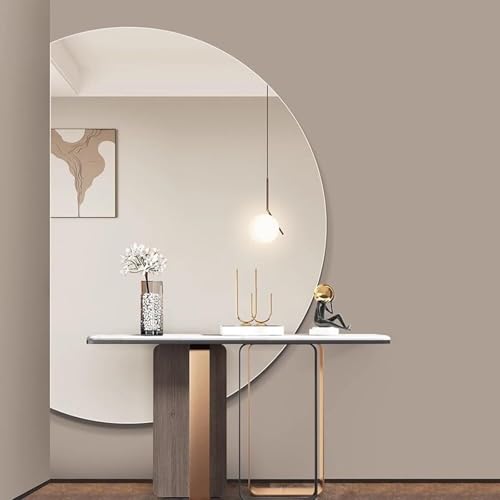 ZYBOWAYL LED Spiegel für Bad mit 3 Lichtfarben (Warm Neutral Kalt), Halbrunder Antibeschlag Schminkspiegel, Rahmenloser Dimmbar Wandspiegel(Left Cut,90x60cm/35x24in) von ZYBOWAYL