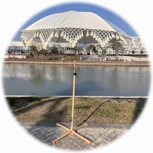 ZYBOWAYL Outdoor Sonnenschirm mit Fransen 200cm Boho Strandschirm Neigbar Tischschirm Beige Gartenschirm Tragbare Marktschirm mit Transporttasche für Rasen Deck Hinterhof Pool (Color : with Base, SI ZYBOWAYL Outdoor Sonnenschirm mit Fransen 200cm Boho Strandschirm Neigbar Tischschirm Beige Gartenschirm Tragbare Marktschirm mit Transporttasche für Rasen Deck Hinterhof Pool (Color : with Base, SI von ZYBOWAYL