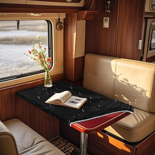 ZYBSLCSY Samt Tischdecken Und Transparente PVC Table Sheet, rutschfeste Tablecloth Für Den Außenbereich, Geeignet Für Wohnmobile, Gärten Und Pavillons (Black,Width 75cm,Length 245cm) von ZYBSLCSY