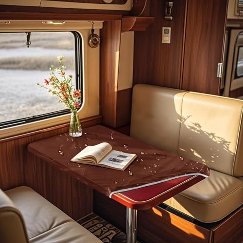 ZYBSLCSY Samt Tischdecken Und Transparente PVC Table Sheet, rutschfeste Tablecloth Für Den Außenbereich, Geeignet Für Wohnmobile, Gärten Und Pavillons (Rust,Diameter 180cm) von ZYBSLCSY