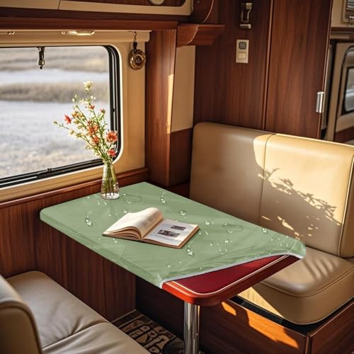 ZYBSLCSY Samt Tischdecken Und Transparente PVC Table Sheet, rutschfeste Tablecloth Für Den Außenbereich, Geeignet Für Wohnmobile, Gärten Und Pavillons (Sage,Diameter 120cm) von ZYBSLCSY