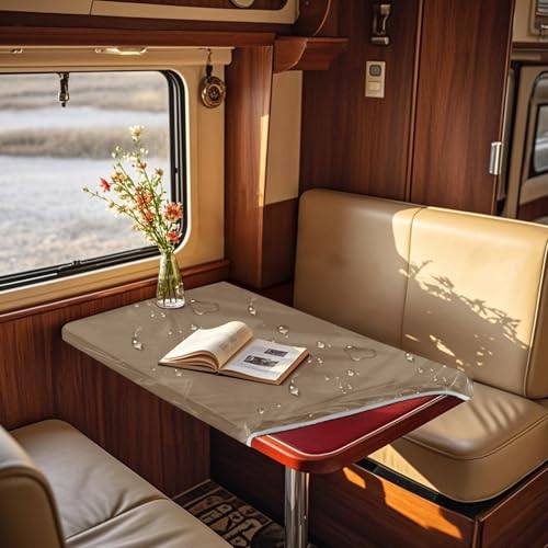 ZYBSLCSY Samt Tischdecken Und Transparente PVC Table Sheet, rutschfeste Tablecloth Für Den Außenbereich, Geeignet Für Wohnmobile, Gärten Und Pavillons (Sand,Width 60cm,Length 120cm) von ZYBSLCSY