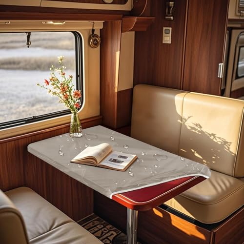 ZYBSLCSY Samt Tischdecken Und Transparente PVC Table Sheet, rutschfeste Tablecloth Für Den Außenbereich, Geeignet Für Wohnmobile, Gärten Und Pavillons (Taupe,Width 75cm,Length 120cm) von ZYBSLCSY