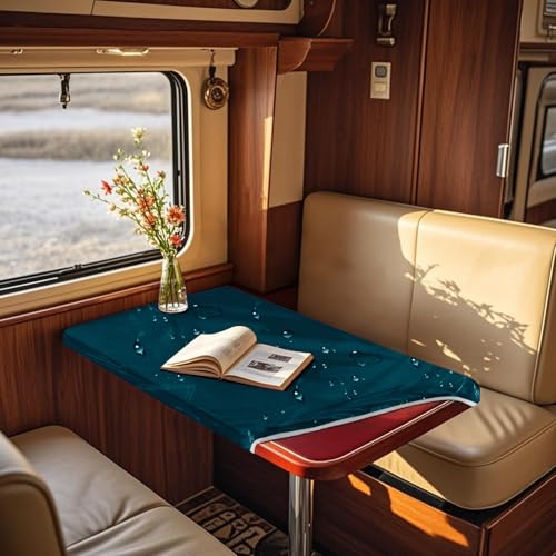 ZYBSLCSY Samt Tischdecken Und Transparente PVC Table Sheet, rutschfeste Tablecloth Für Den Außenbereich, Geeignet Für Wohnmobile, Gärten Und Pavillons (Teal,Diameter 150cm) von ZYBSLCSY