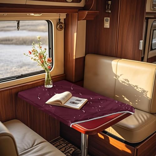 ZYBSLCSY Samt Tischdecken Und Transparente PVC Table Sheet, rutschfeste Tablecloth Für Den Außenbereich, Geeignet Für Wohnmobile, Gärten Und Pavillons (Wine,Diameter 180cm) von ZYBSLCSY