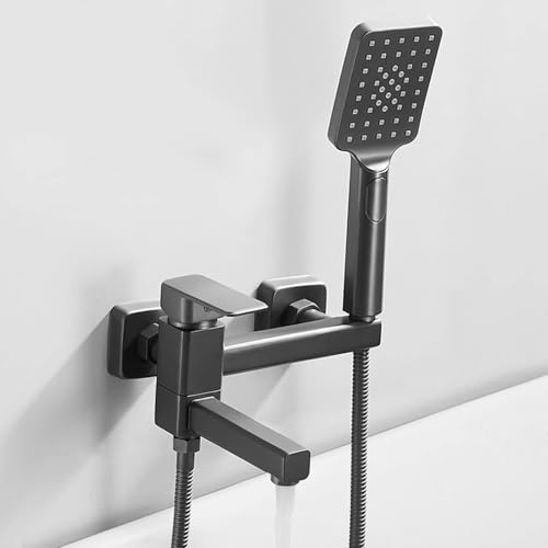 ZYCDP Dusche Armaturen Unterputz Einhebelmischer Dusche mit 2 Ausgängen mit Handbrause Gungrau von ZYCDP