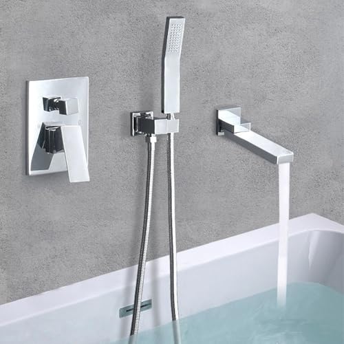 ZYCDP Mischbatterie Badewanne Unterputz Duscharmatur Einhebelmischer 2 Auslässe Messing Chrom ZYCDP Mischbatterie Badewanne Unterputz Duscharmatur Einhebelmischer 2 Auslässe Messing Chrom von ZYCDP