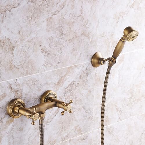 ZYCDP Mischbatterie Badewanne Unterputz Duschbrause Vintage Messing mit Handbrause Antiquität von ZYCDP