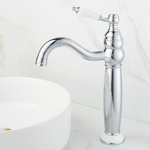 ZYCDP Waschbeckenarmatur Einhebel Vintage Wasserhahn Bad 360 Grad Drehbar aus Messing Chrom Hoch ZYCDP Waschbeckenarmatur Einhebel Vintage Wasserhahn Bad 360 Grad Drehbar aus Messing Chrom Hoch von ZYCDP